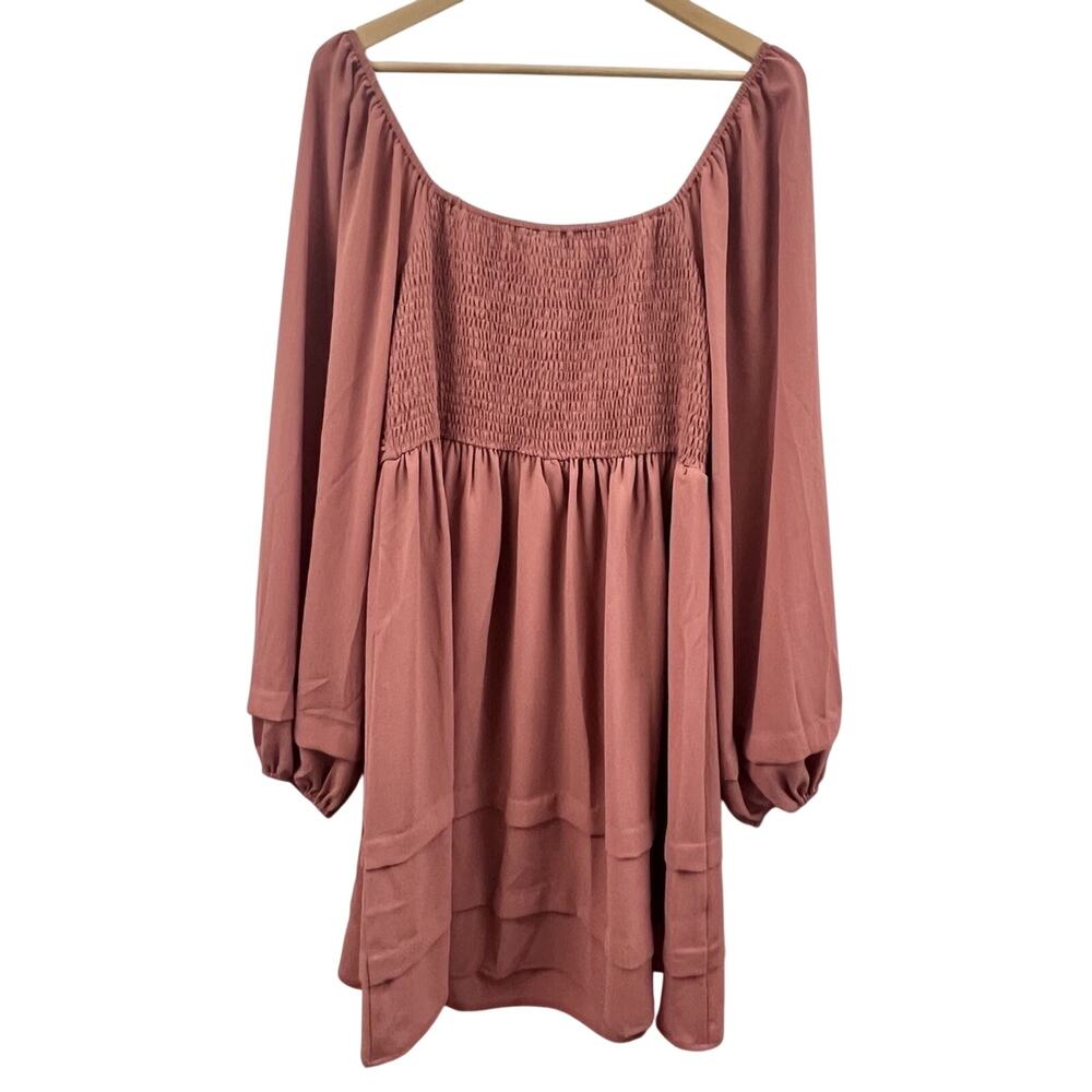 Mittoshop Darling Detailed Ruched Mini Dress Boho Long Sleeve Size Large Costume - Picture 3 of 9